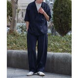 ネイビー | MDRシャツ&ストレートパンツセットアップ | osharewalker