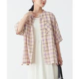 ニュアンスベージュ | n'OrLABELマドラスチェック柄シャツ | osharewalker