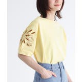 ニュアンスイエロー | n'OrLABELオリジナル刺繍袖カットTシャツ | osharewalker