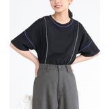 ブラック | n'OrLABEL配色メロー冷感Tシャツ | osharewalker