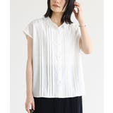 オフホワイト | n'OrLABELピンタックフレンチスリーブブラウス | osharewalker