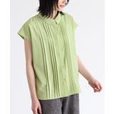 ライトグリーン | n'OrLABELピンタックフレンチスリーブブラウス | osharewalker