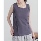 パープル | n'OrLABEL配色メロースクエアタンクトップ | osharewalker