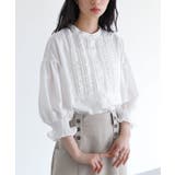 オフホワイト | somari imagination7分袖フリルピンタックブラウス | osharewalker