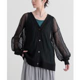 ブラック | n'OrLABELウェーブジャカードシアーカーディガン | osharewalker