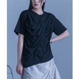 ブラック | kOhAKU接触冷感フロントドレープカットソー  | osharewalker