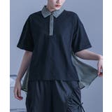 ブラック | kOhAKUシアードッキング配色ポロシャツ | osharewalker
