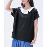 ブラック | n'OrLABEL接触冷感配色デザイン襟カットソー | osharewalker