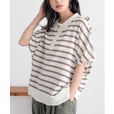 ベージュ | n'OrLABEL半袖ドルマンポロニット | osharewalker