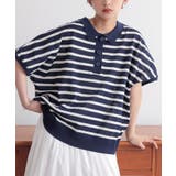 ネイビー | n'OrLABEL半袖ドルマンポロニット | osharewalker