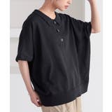 ブラック | n'OrLABEL半袖ドルマンポロニット | osharewalker