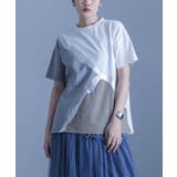 オフホワイト | kOhAKU配色切替箔ラインカットソー | osharewalker