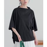 ブラック | n'OrLABEL接触冷感ボトルネックドルマンカットソー | osharewalker