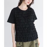 ブラック | somari imaginationフリルカットソー  | osharewalker