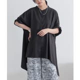 ブラック | n'OrLABEL裾ヘムラインバンドカラーシャツ | osharewalker