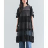 ブラック | somari imaginationドットチュール＆レース切り替えカットソー  | osharewalker