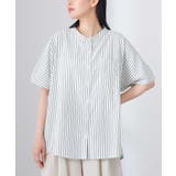 オフホワイト | n'OrLABELリップルストライプシャツ | osharewalker