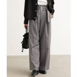 杢グレー | n'OrLABELベルト付きハイウエストタックワイドパンツ  | osharewalker