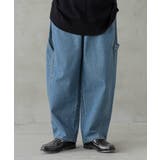 ブルー | n'OrLABELサルエルペインターデニムパンツ  | osharewalker