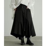 ブラック | n'OrLABELウエスト段差フレアースカート  | osharewalker