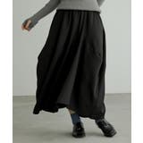 ブラック | n'OrLABEL3Dギャザースカート  | osharewalker