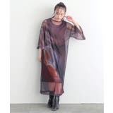 ボルドー | n'OrLABELプリントシアーワンピースセットアップ | osharewalker