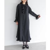 ブラック | somari imaginationチュールプリーツシャツワンピース  | osharewalker