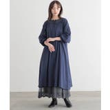 ネイビー | n'OrLABELスモッキング刺繍ストライプワンピース | osharewalker