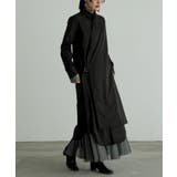 ブラック | n'OrLABEL左前二重シャツドレス  | osharewalker