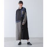 ブラック | kOhAKU配色異素材ドッキングワンピース  | osharewalker