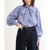 ライトブルー | n'OrLABELリボンタイ付きラグランブラウス | osharewalker