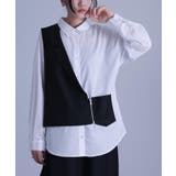 ブラック | kOhAKUジレレイヤード風シャツ | osharewalker