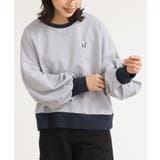 杢グレー | n'OrLABEL袖ボリュームワンポイント刺繍スウェット  | osharewalker