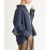 インディゴ | n'OrLABELデニムフリルブラウス | osharewalker