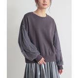チャコール | n'OrLABELチュールランタンスリーブスウェット | osharewalker