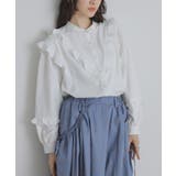 オフホワイト | somari imaginationストライプフリルブラウス | osharewalker