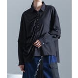 ブラック | kOhAKU2wayスリーブドレープシャツ | osharewalker