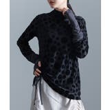 ブラック系１ | kOhAKU柄シアーベロアカットソー | osharewalker