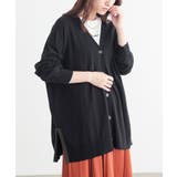 ブラック | n'OrLABEL配色ゆったりニットカーディガン  | osharewalker