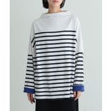 オフホワイト | n'OrLABELボトルネックパネルボーダーカットソー | osharewalker