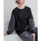 ブラック | n'OrLABELボーダー切替カットソー  | osharewalker