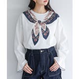 オフホワイト | somari imaginationスカーフプリントカットソー | osharewalker