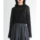 ブラック | somari imagination袖フレアレースカットソー | osharewalker