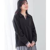 ブラック | n'OrLABELシャツレイヤード風スウェット | osharewalker