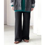 ブラック | n'OrLABEL裏起毛ストレッチゆるストレートパンツ  | osharewalker