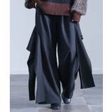 ブラック | kOhAKUフレアモチーフワイドパンツ  | osharewalker