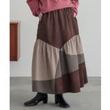 ブラウン | n'OrLABEL異素材カーブ切替スカート  | osharewalker