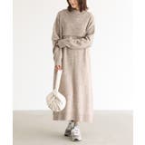 ベージュ | n'OrLABELレイヤード風ニットワンピース | osharewalker