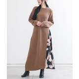 モカ | n'OrLABEL異素材切替ニットワンピース  | osharewalker