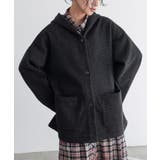 ブラック | n'OrLABELフード付きウールライクコーディガン  | osharewalker